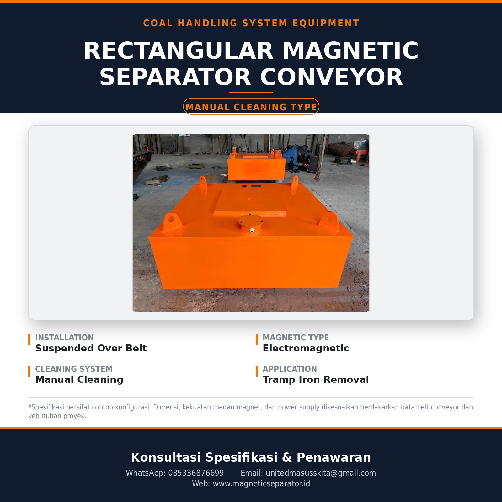 rectangular-magnetic-separatot-manual-cleaning